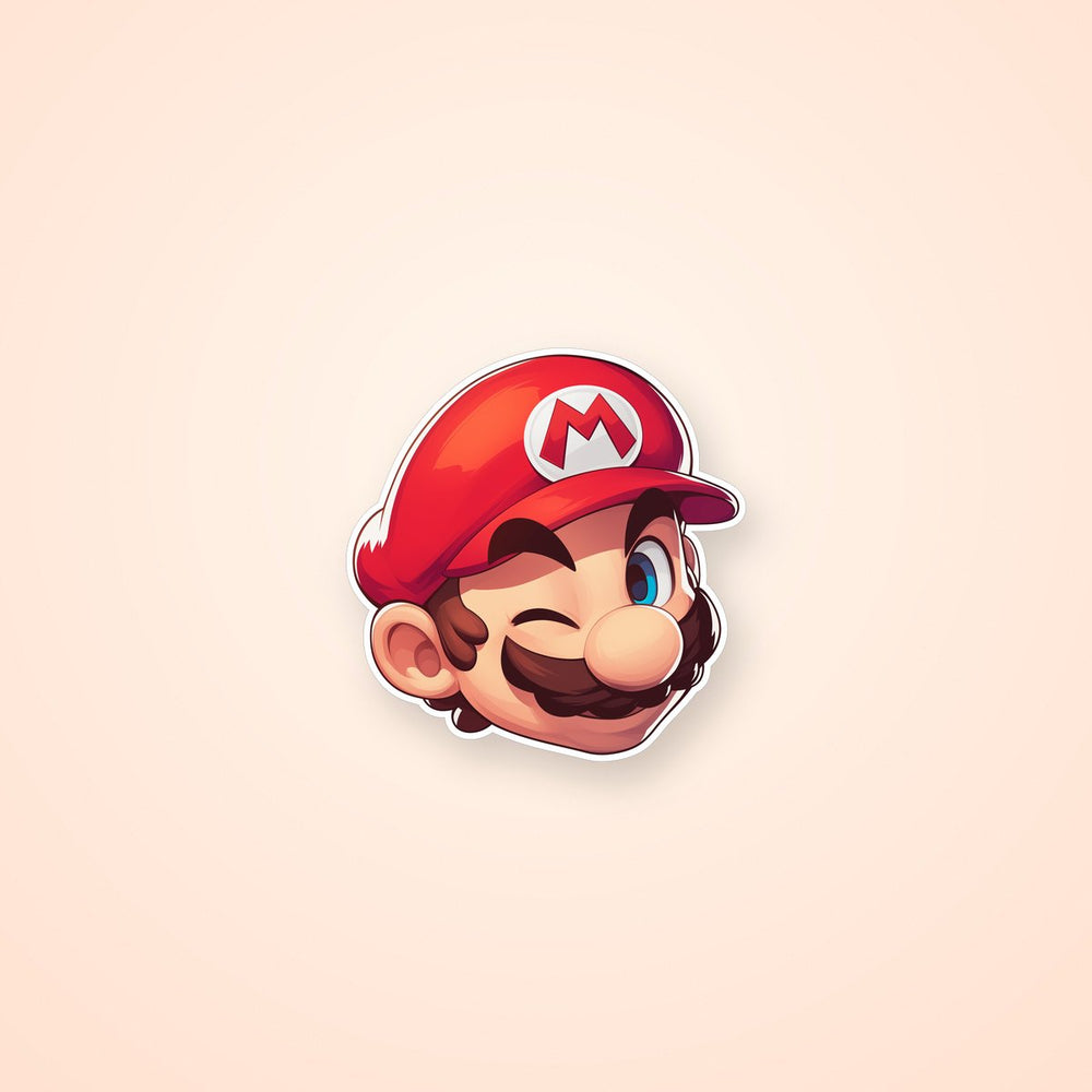 Super Mario Winking Face Sticker