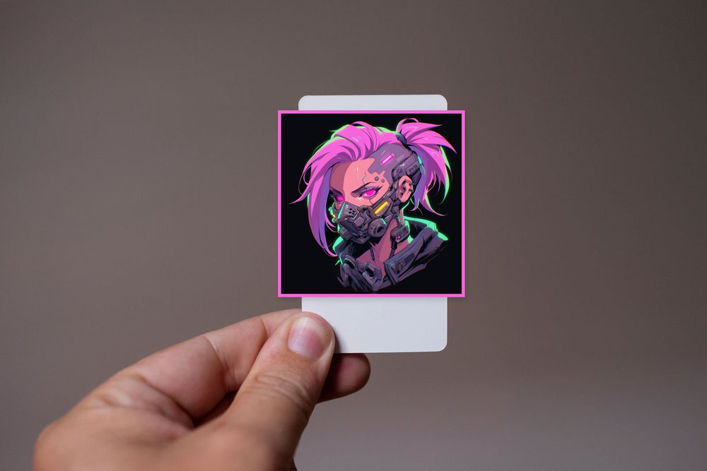 Cyberpunk Neon Hero Sticker