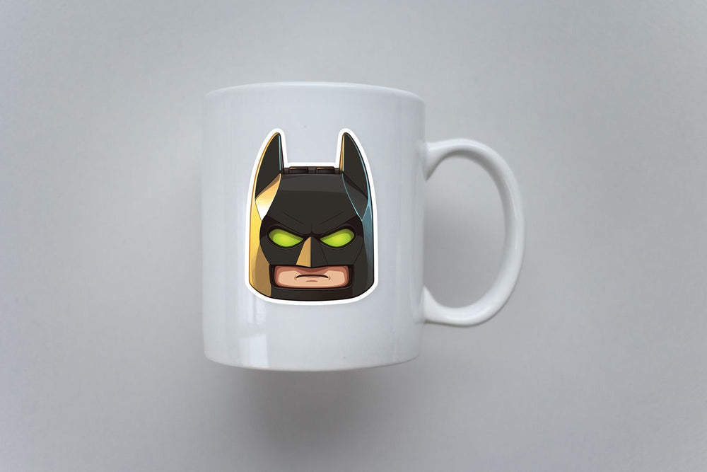 Lego Batman Head Green Eyes Sticker