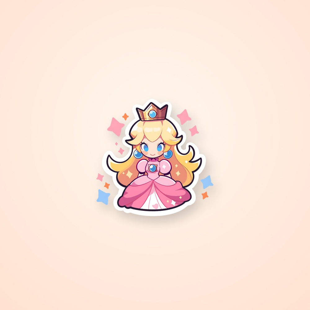 Simple Cute Princess Peach Mario Sticker