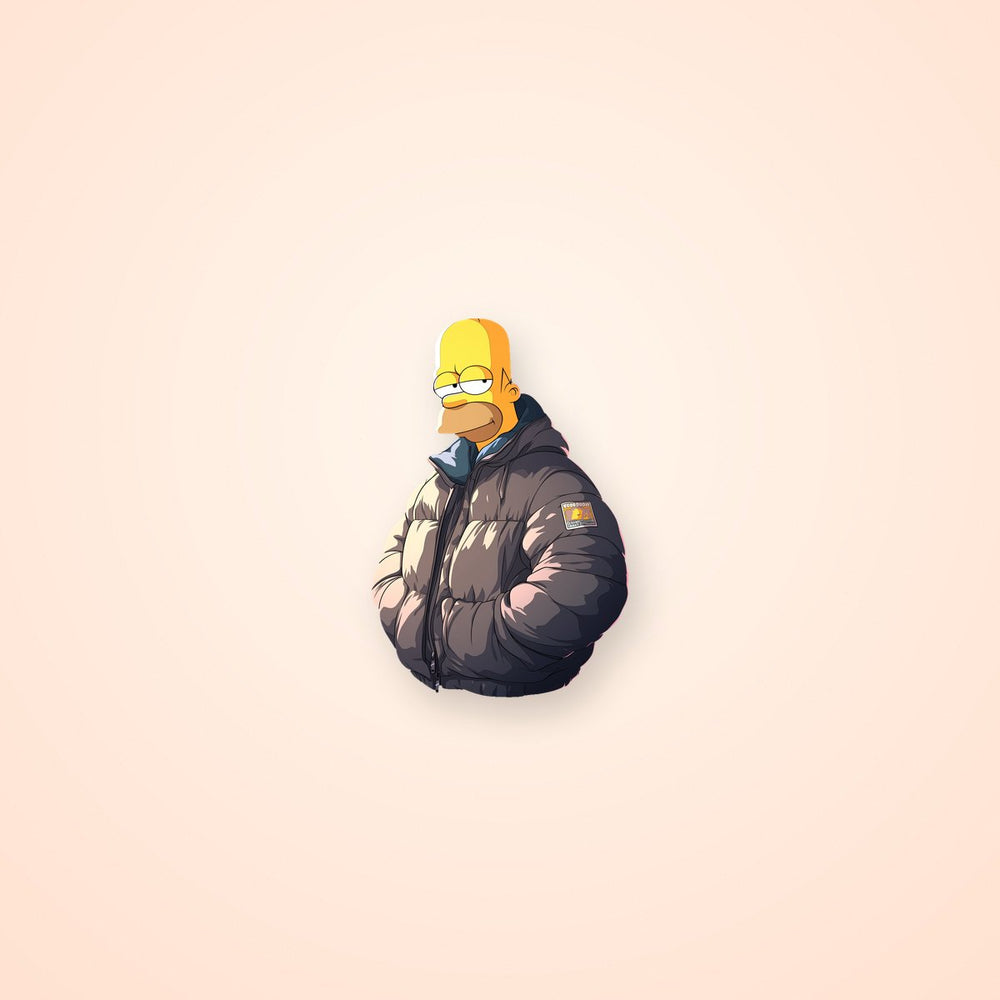 The Simpsons Homer Puffer Jacket Sticker
