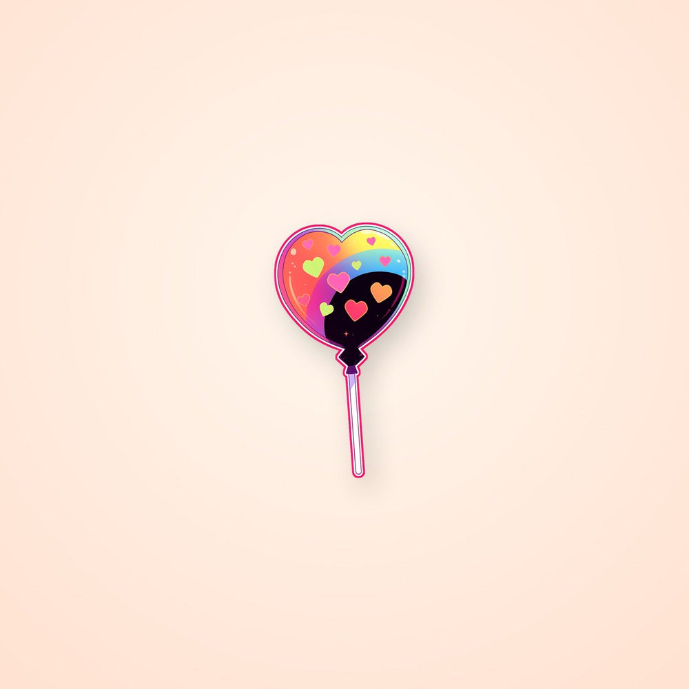 Colorful Heart Lollipop Sticker