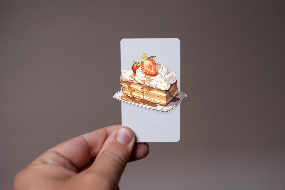 Tiramisu with Strawberry Sticker