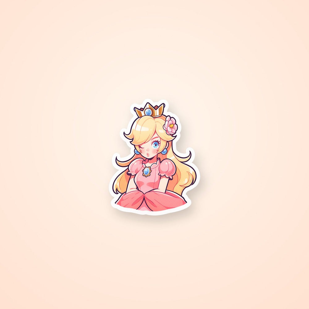 Mario Princess Peach Winks Art Sticker