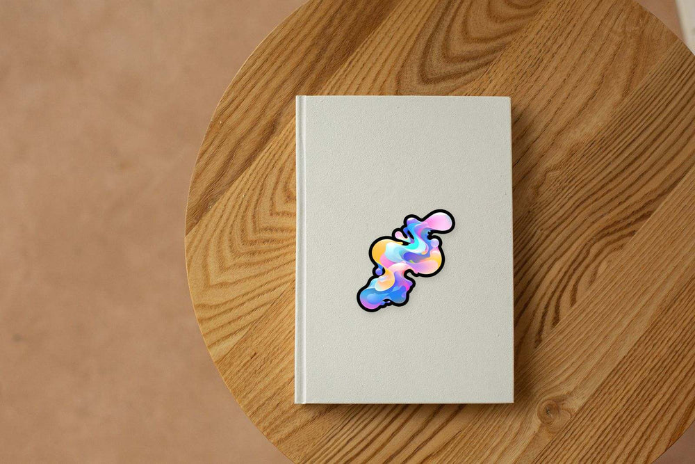 Abstract Gradient Liquid Waves Sticker