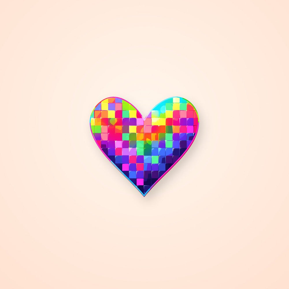 Heart of Colorful Squares Sticker