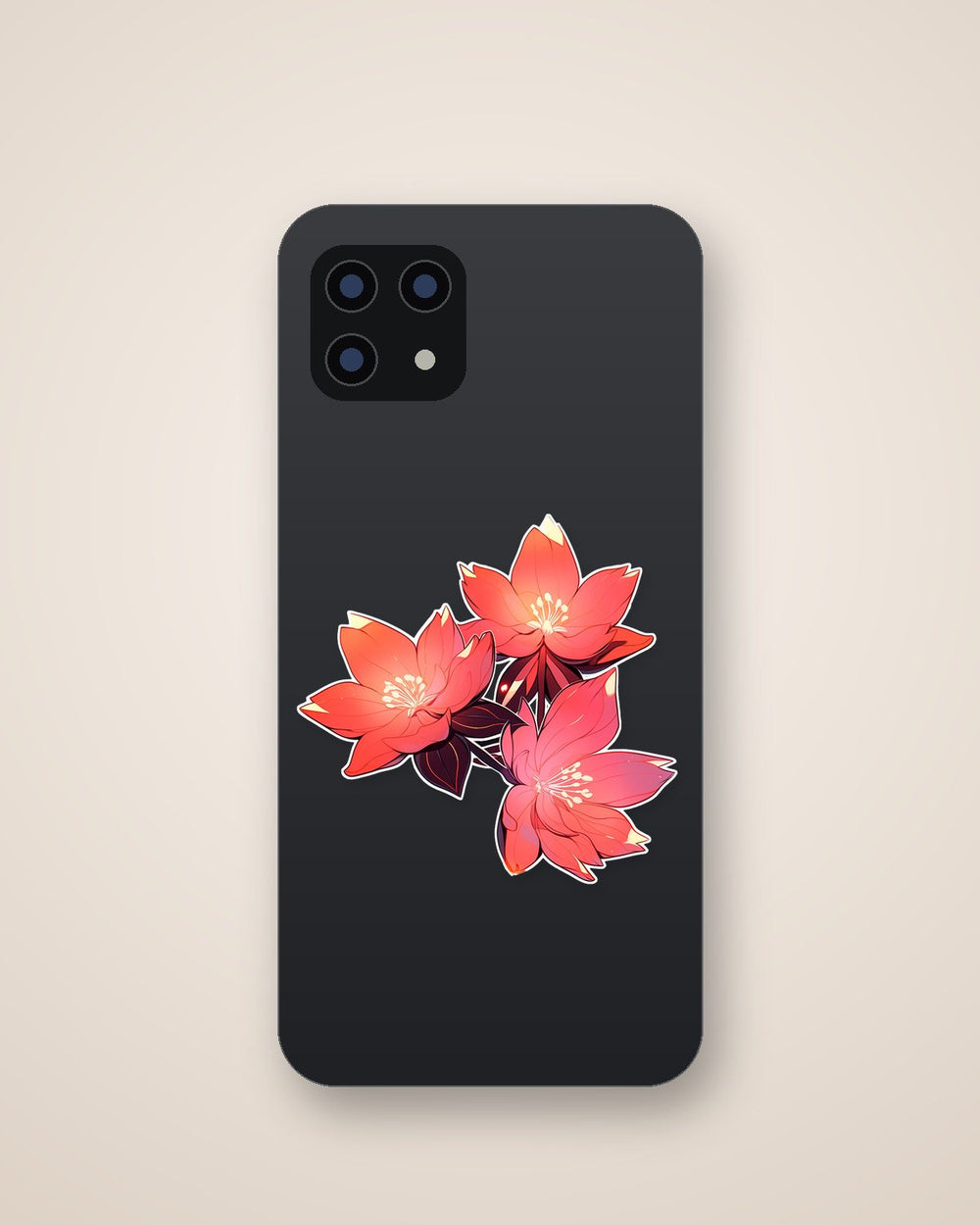 Three Beautiful Red Flowers Sticker