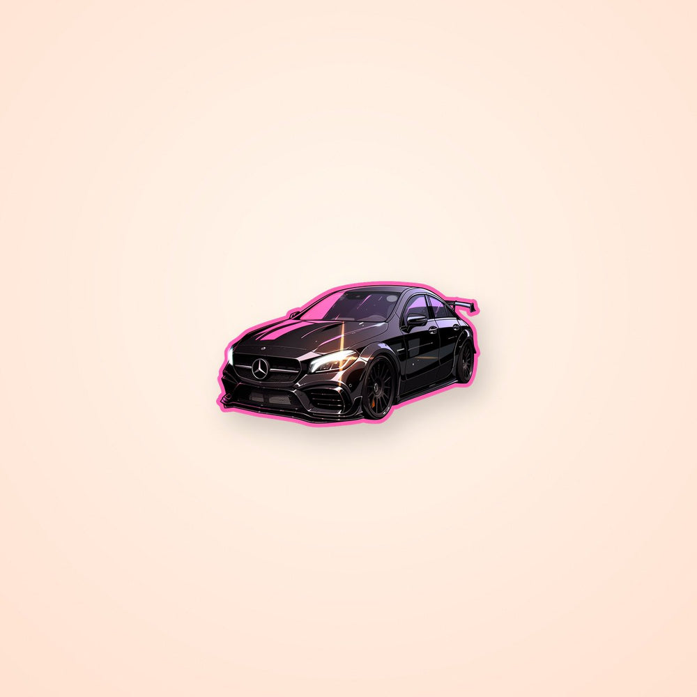 Black Mercedes-Benz Cla Pink Stroke Sticker