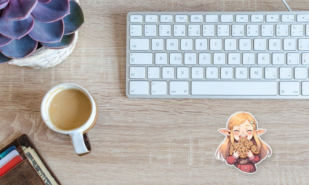 Joyful Elf with Cookies Sticker
