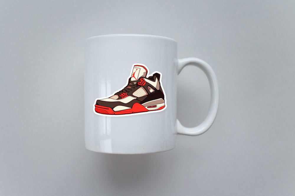 Air Jordan 4 Red Black Sneaker Sticker