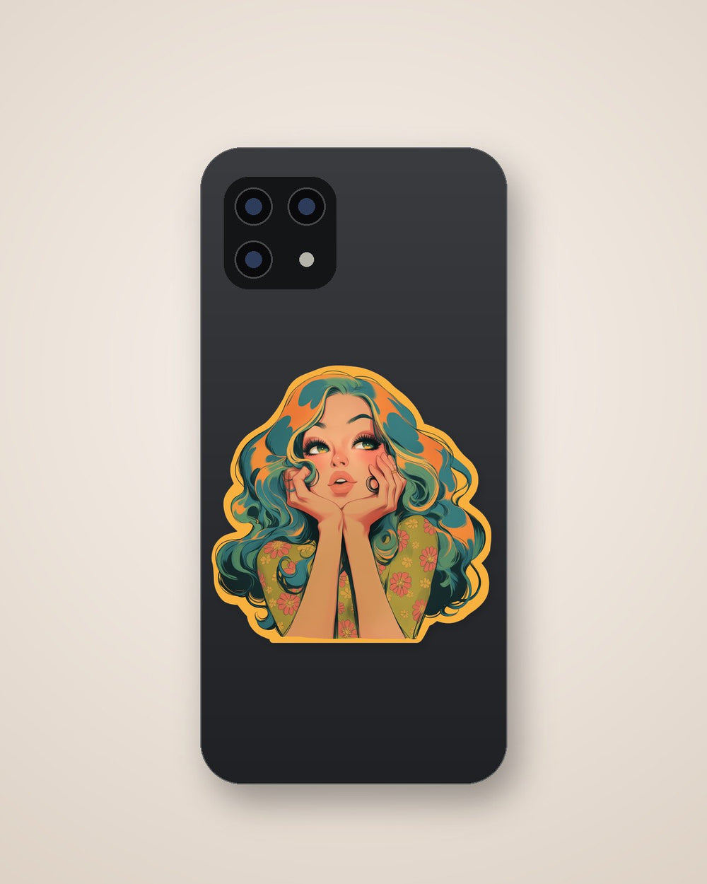 Retro Girl Pop Art Sticker