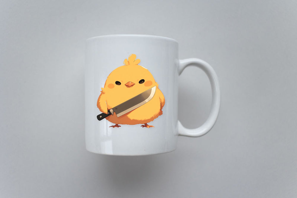 Cute Chicken Knife Menace Sticker