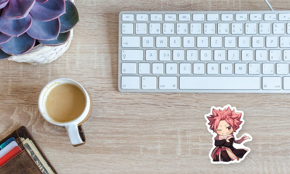 Natsu Dragneel Winking Face Sticker