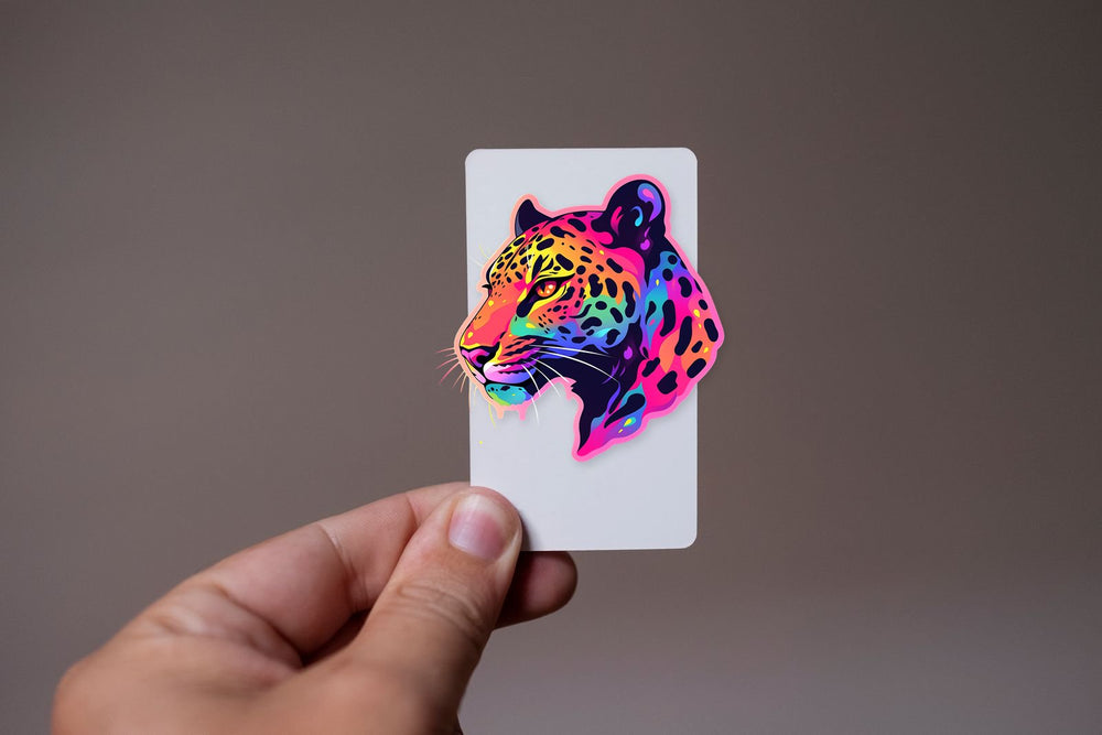 Colorful Leopard Head Sticker