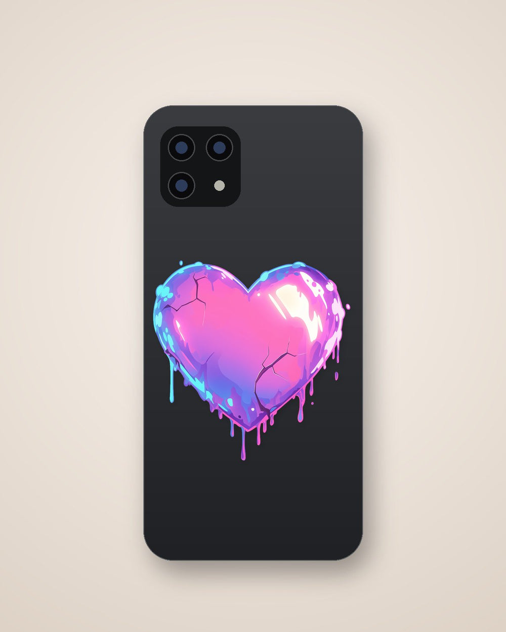 Colorful Neon Heart Sticker