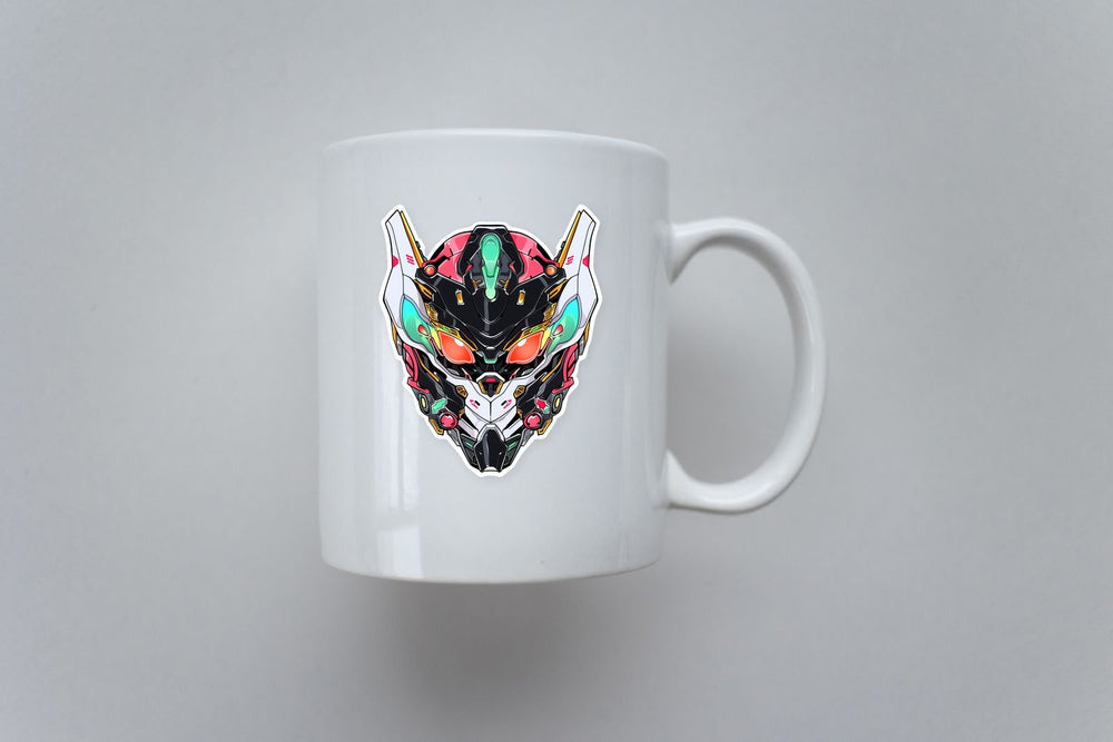 Cyborg Mech Warrior Head Sticker