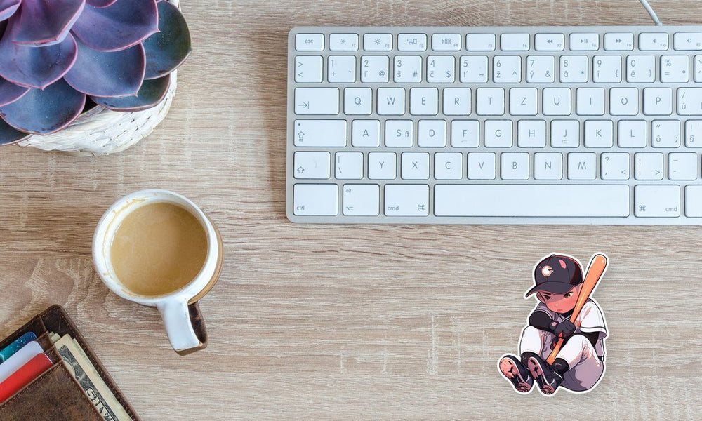 Shy Baseball Player Sticker