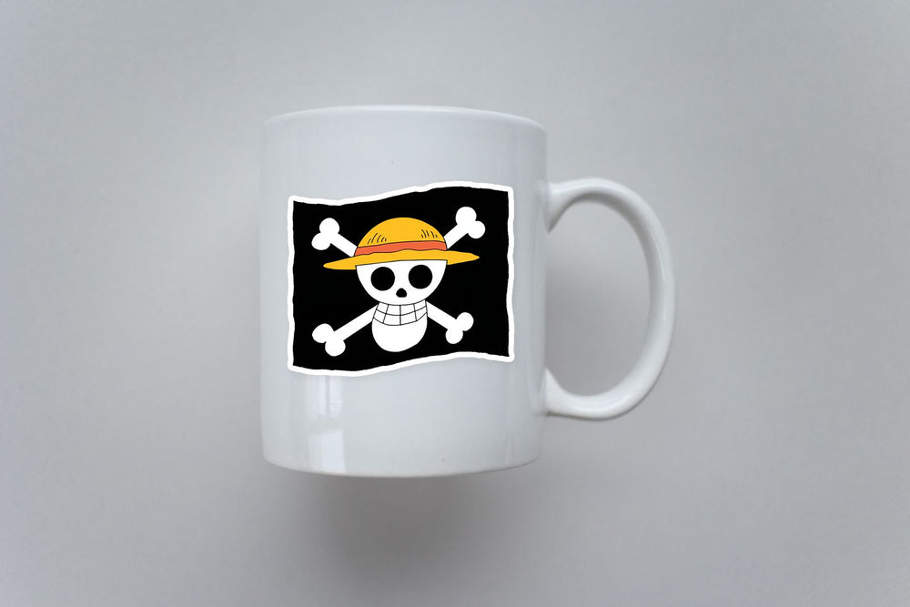 One Piece Straw Hat Jolly Roger Flag Sticker