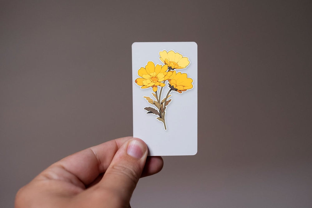 Beautiful Three Yellow Flowers Sticker
