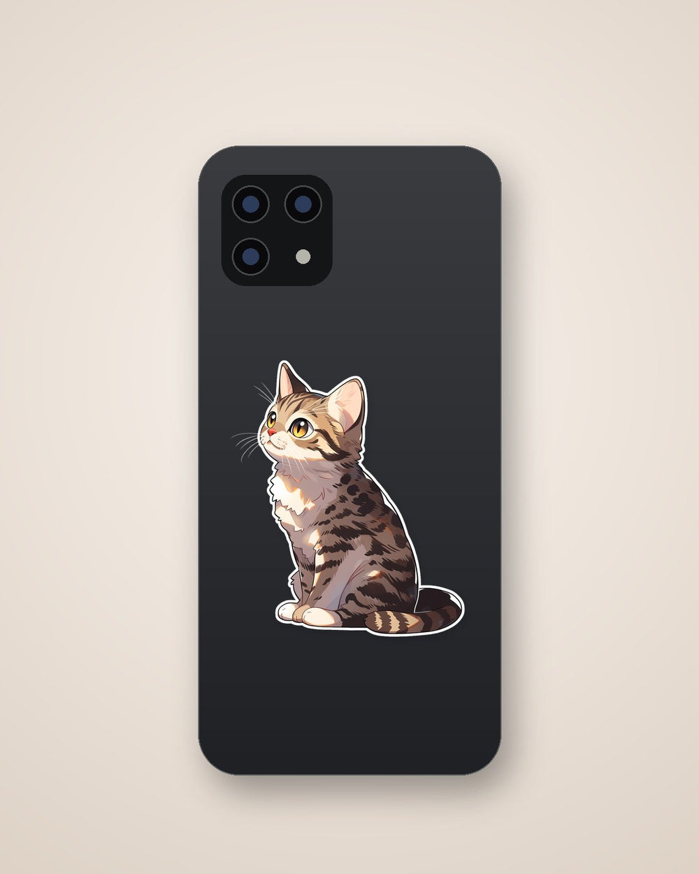 Sitting Tabby Cat Sticker