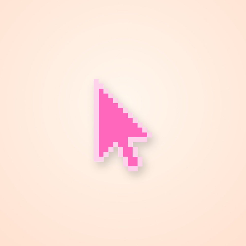 Pink Pixel Cursor Sticker