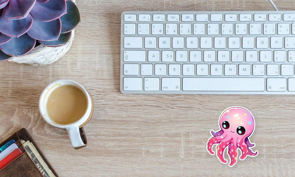 Cute Pink Octopus Sticker
