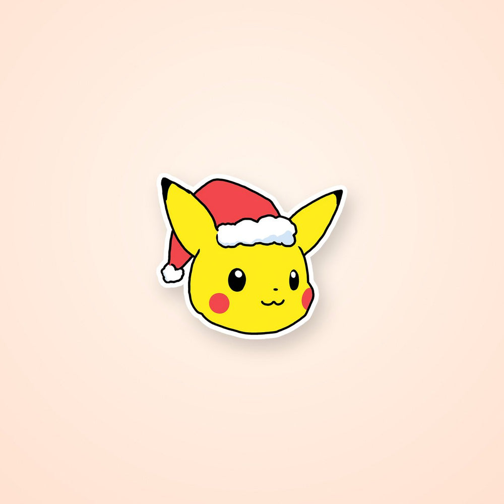 Pikachu Santa Hat Christmas Kawaii Sticker