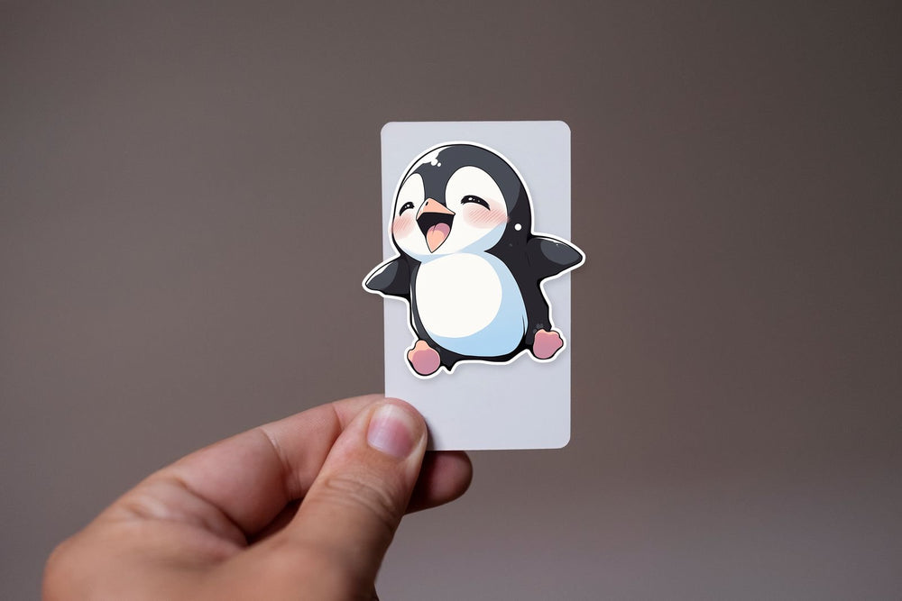 Cute Happy Jumping Penguin Sticker