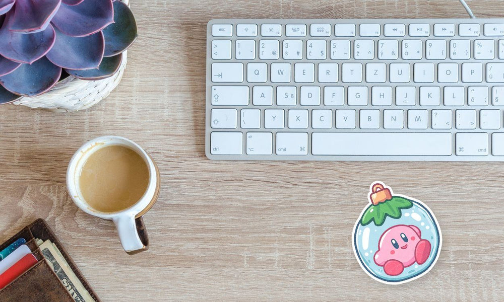 Kirby Christmas Ornament Sticker