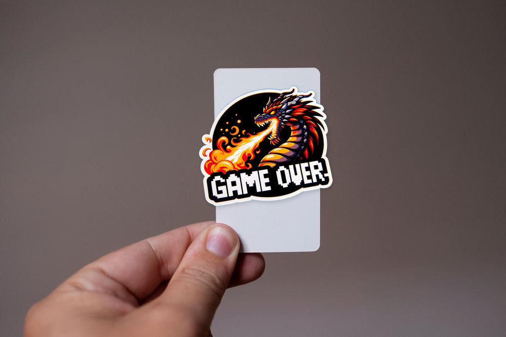 Game Over Dragon Fire Pixel Sticker
