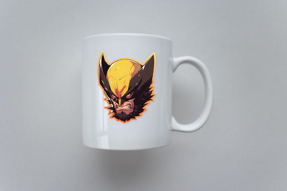Angry Wolverine Head Orange Stroke Sticker