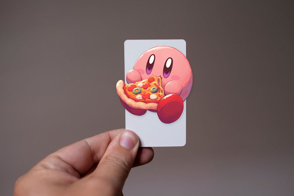 Kirby Eating Pizza Sticker