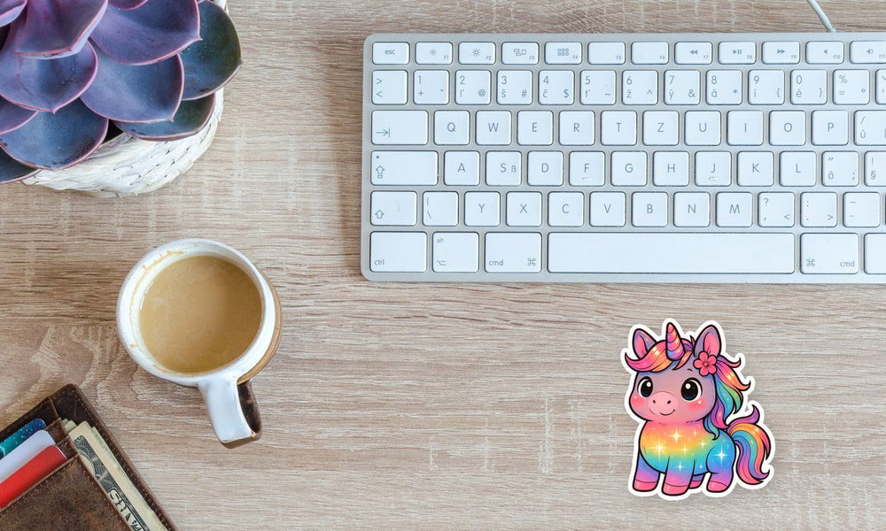 Rainbow Unicorn Cute Glitter Sticker