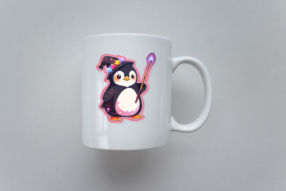 Cute Penguin with Magic Wand Sticker