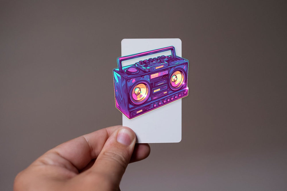 Purple Vintage Radio Sticker