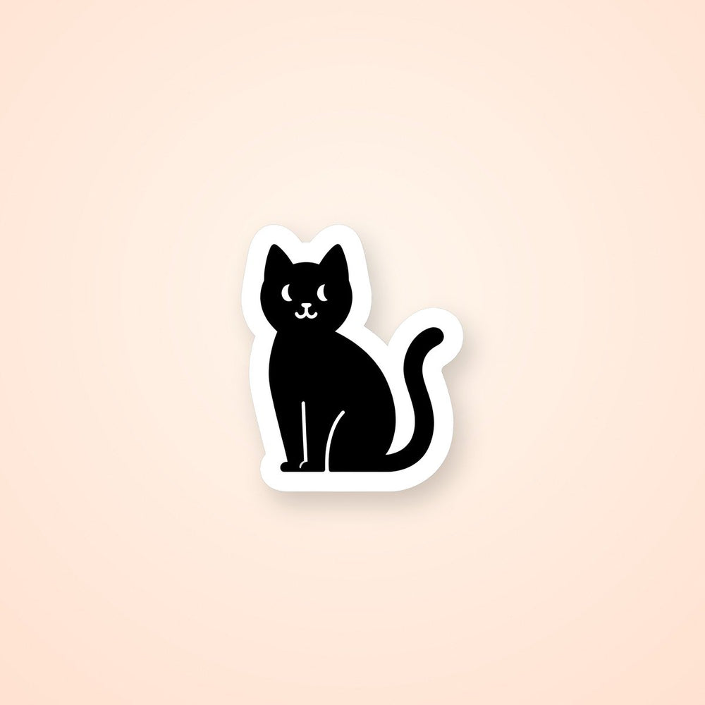 Black Cat Silhouette Minimal Sticker