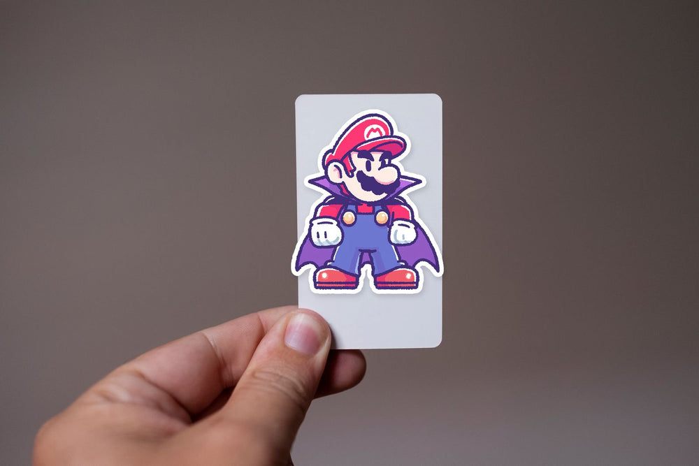 Super Mario Vampire Cape Halloween Sticker
