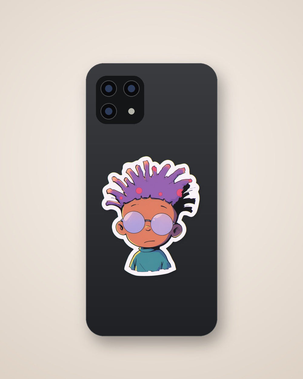 Rugrats Style Trendy Guy in Round Sunglasses Sticker