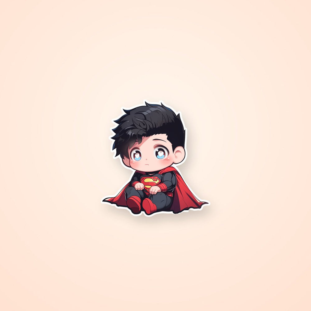 Sad Superman Child Comics Sticker