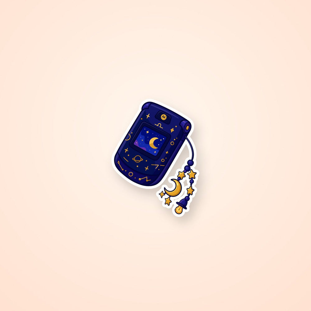 Cosmic Moon Phone Charm Night Sky Sticker