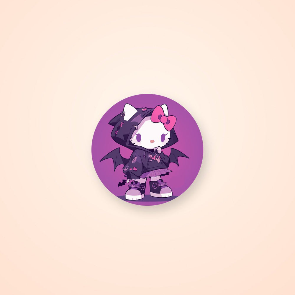 Hello Kitty Gothic Bat Hoodie Sticker