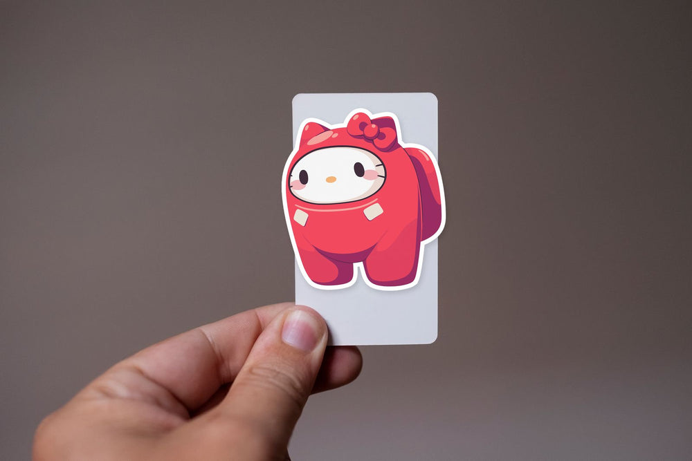 Hello Kitty Among Us Red Crewmate Cute Sticker