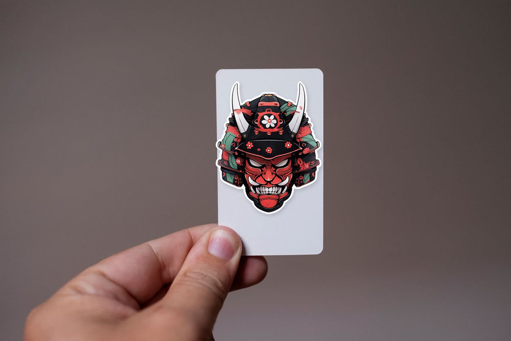 Aesthetic Japanese Samurai Mask Sticker