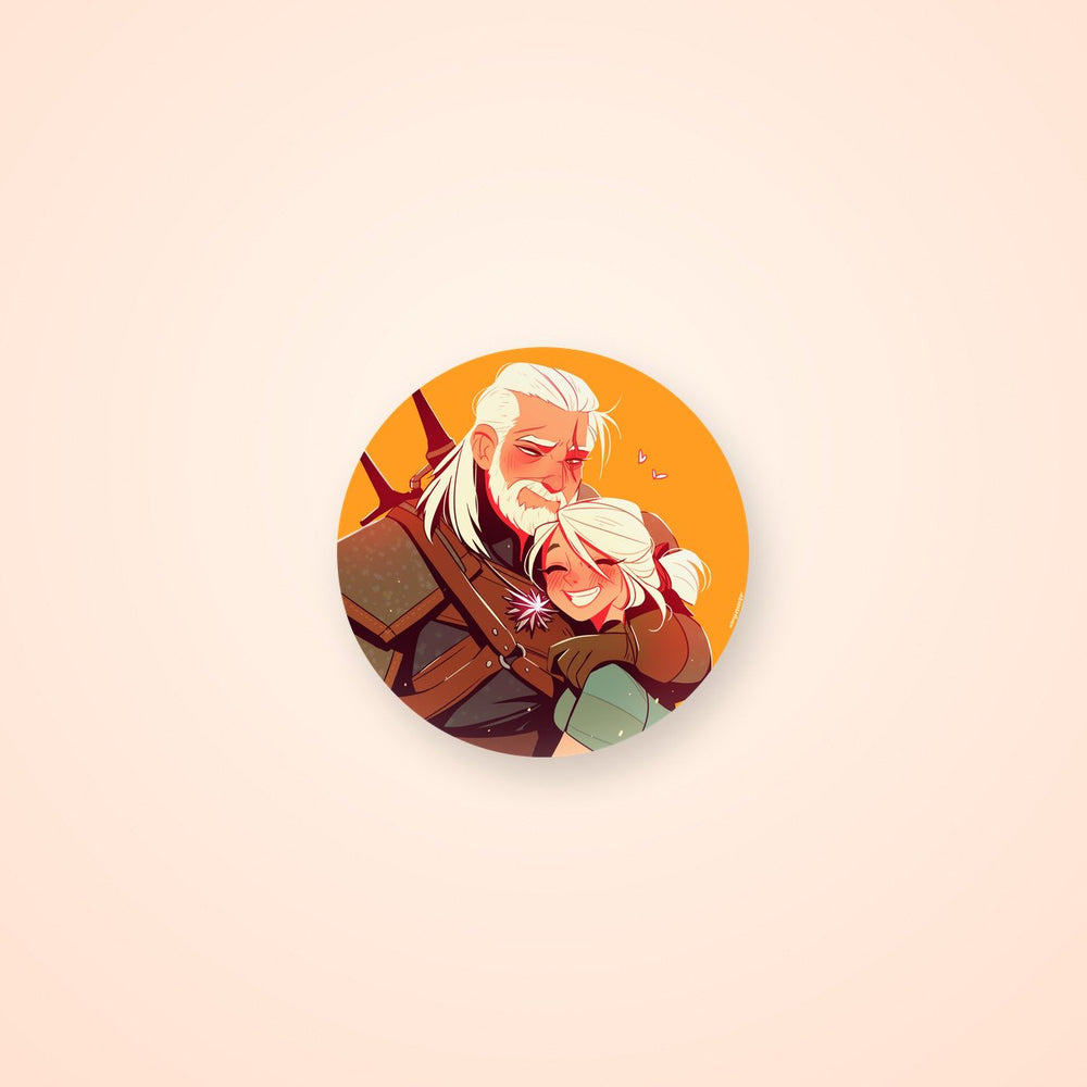 Geralt and Ciri Witcher Hug Sticker