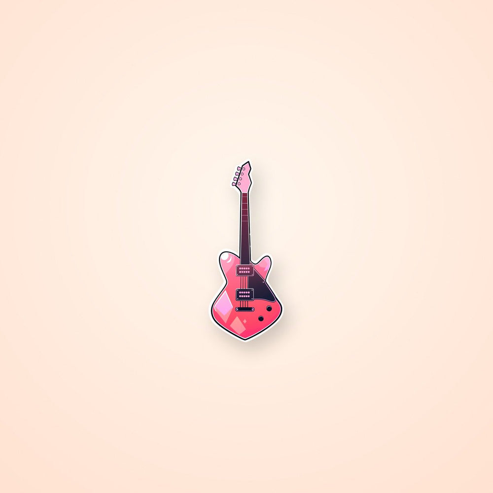 Pink Guitar Art Sticker
