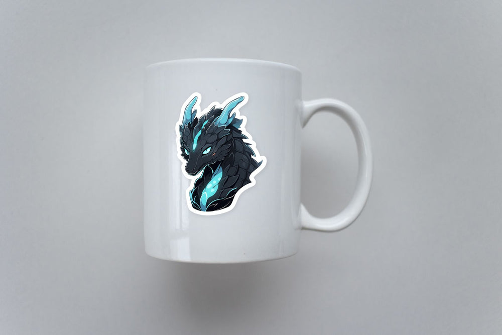 Beautiful Black & Blue Dragon Sticker