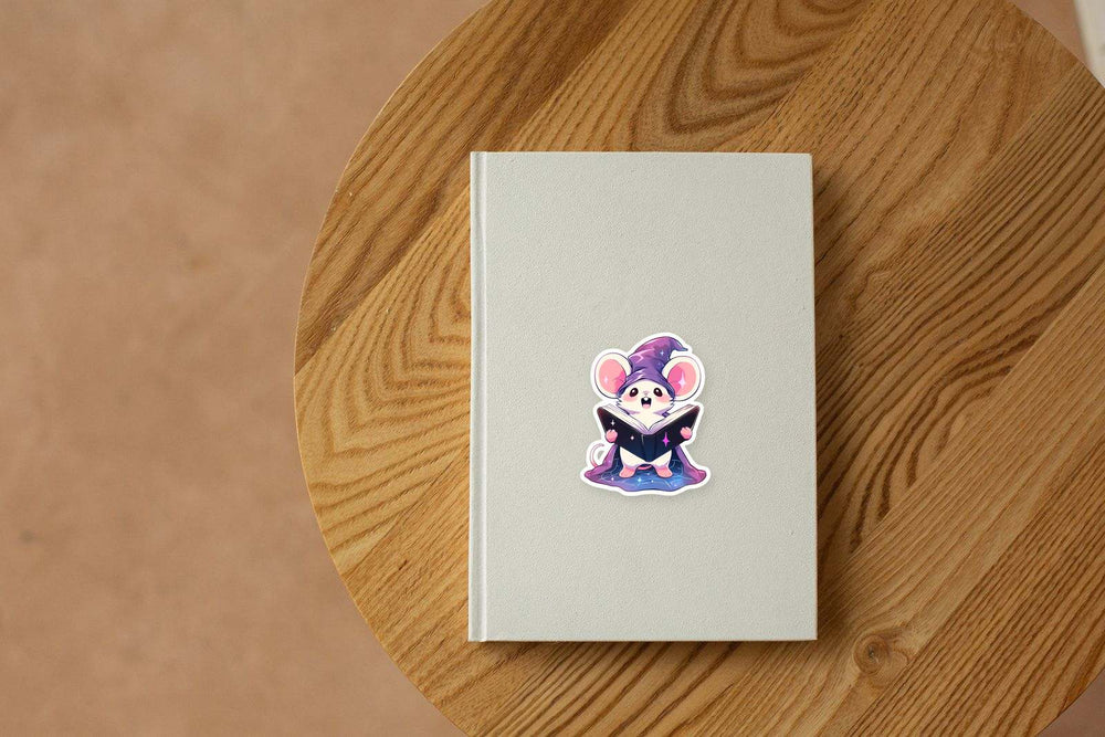 Wizard Mouse with Book Sticker