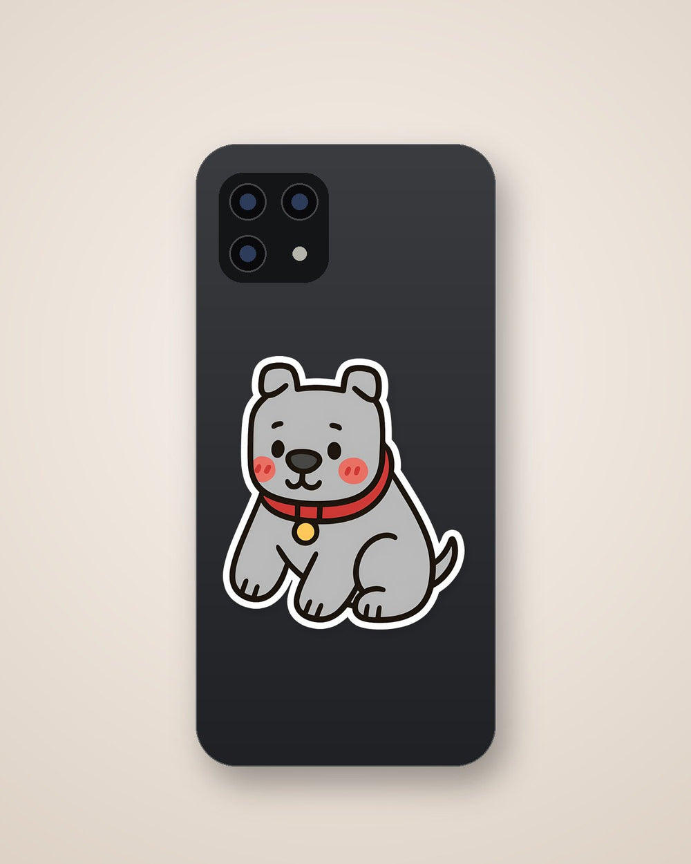 Minecraft Cute Grey Dog Sticker