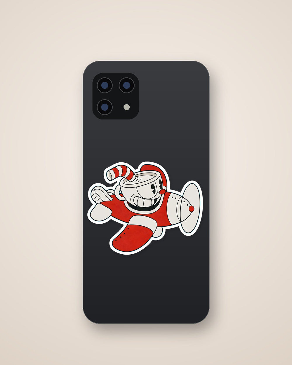 Cuphead Red Plane Sticker