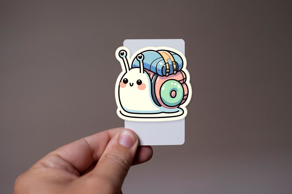 Cute Snail with Backpack Sticker
